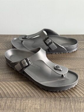 Birkenstock Gizeh EVA Sandals Metallic Gray  Unisex Women size 11 | Men Size 9